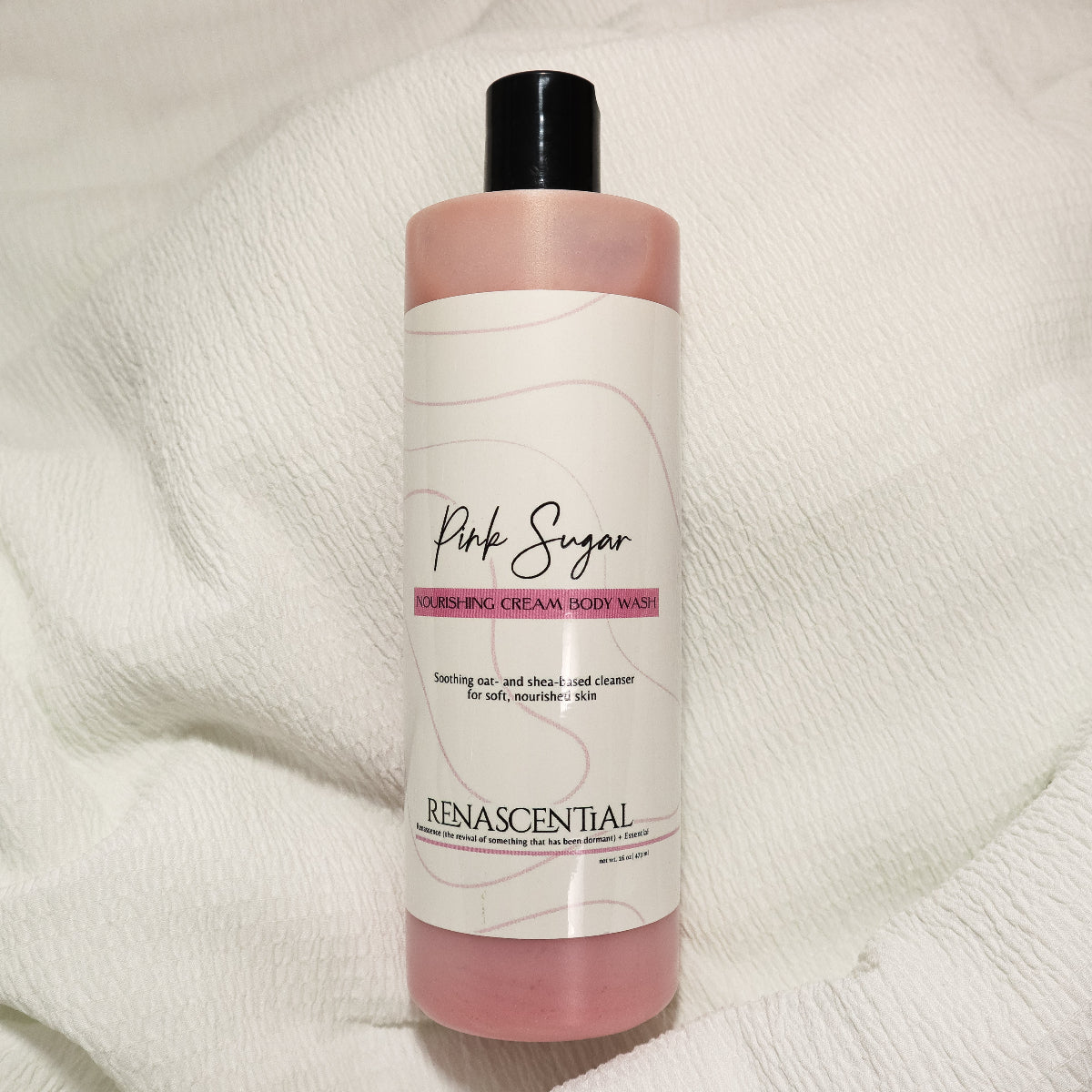 16oz bottle of Pink Sugar body wash by Renascential
